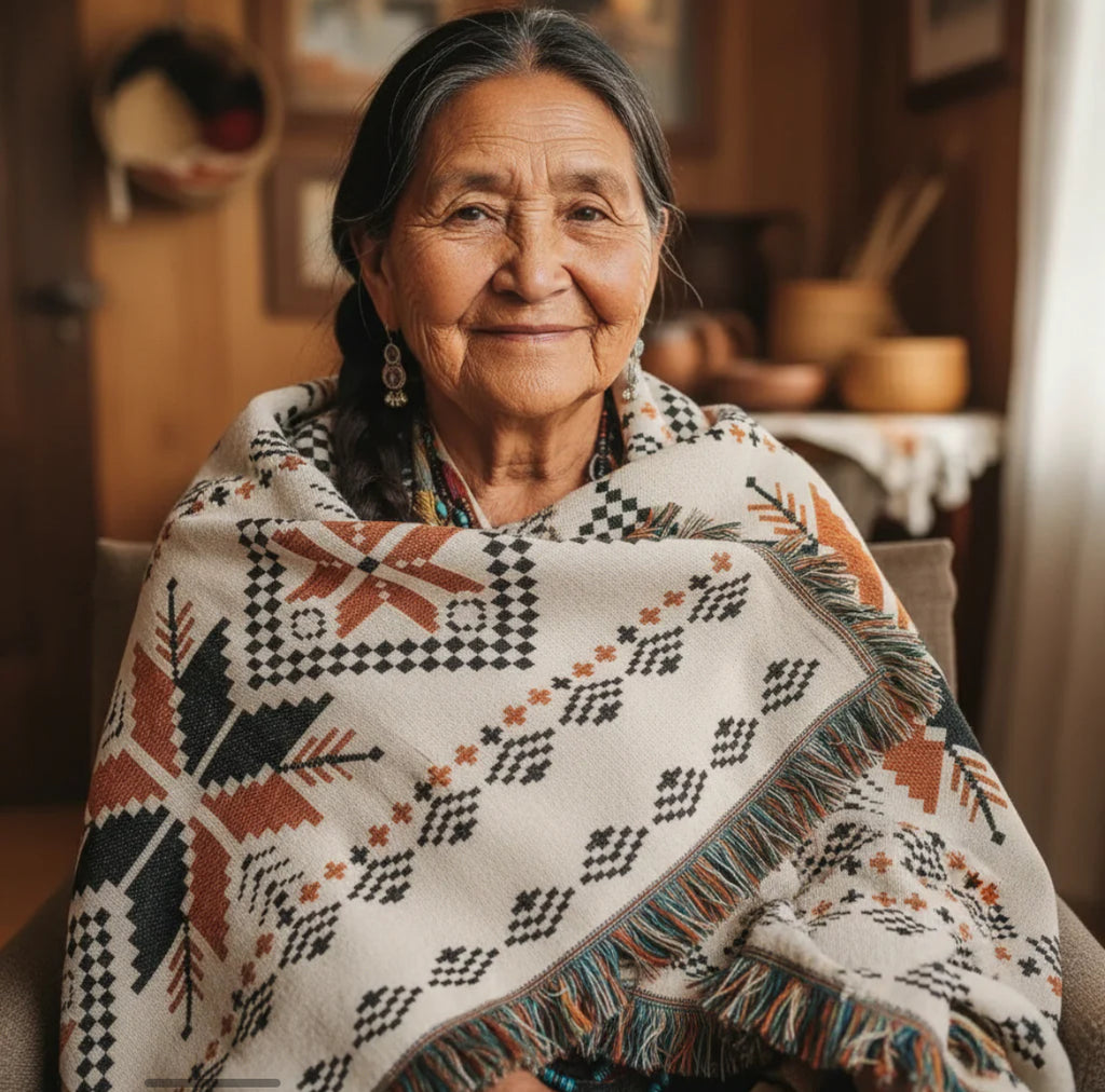 Bluestone Woven Tapestry Blanket