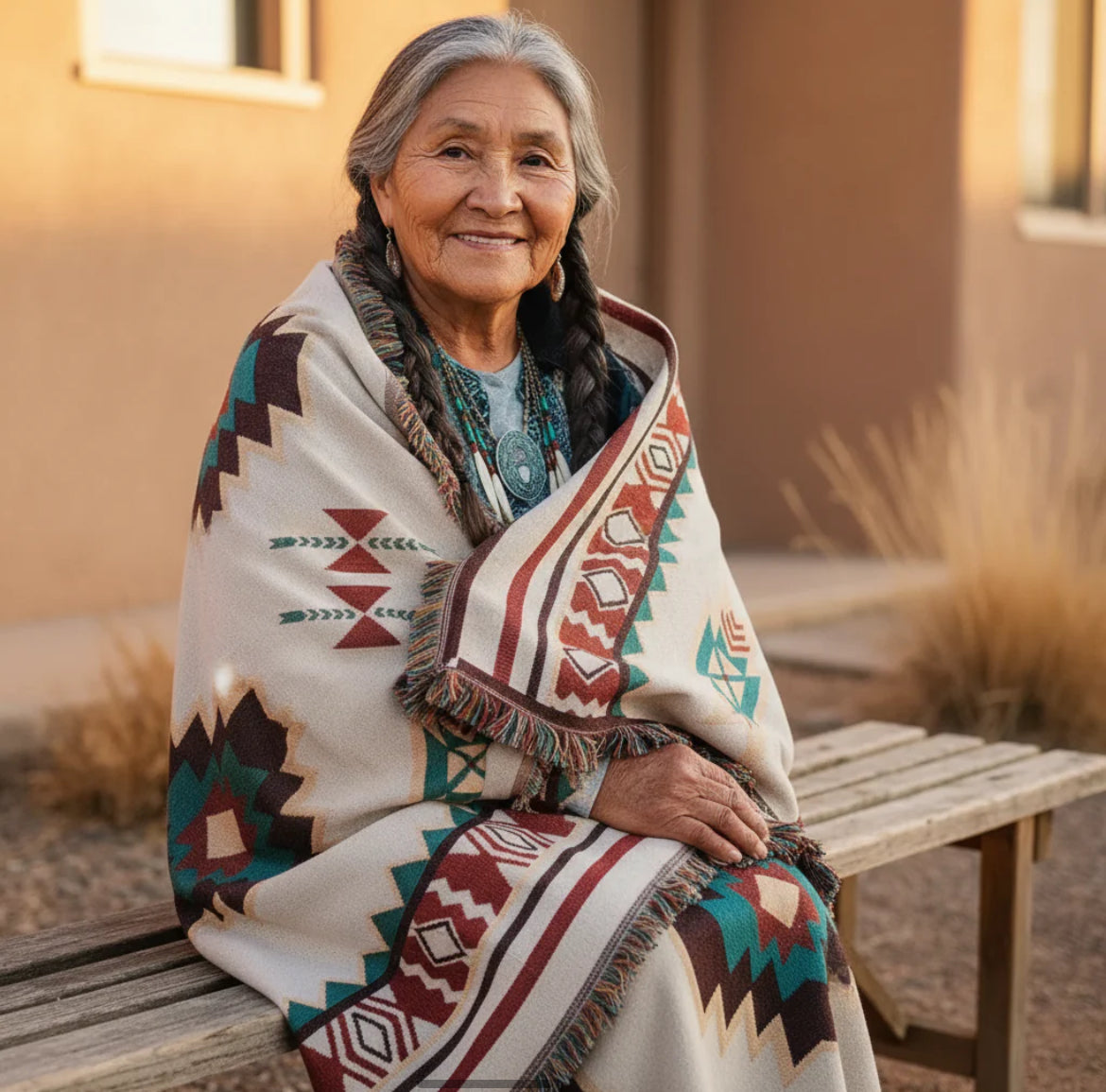 Bluestone Woven Tapestry Blanket