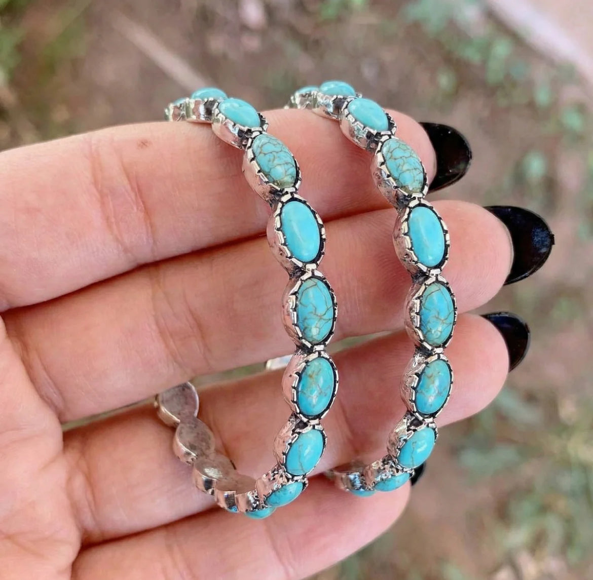 Turquoise Hoop Earrings