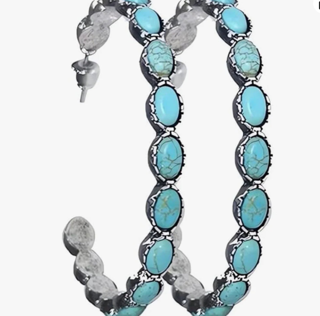 Turquoise Hoop Earrings