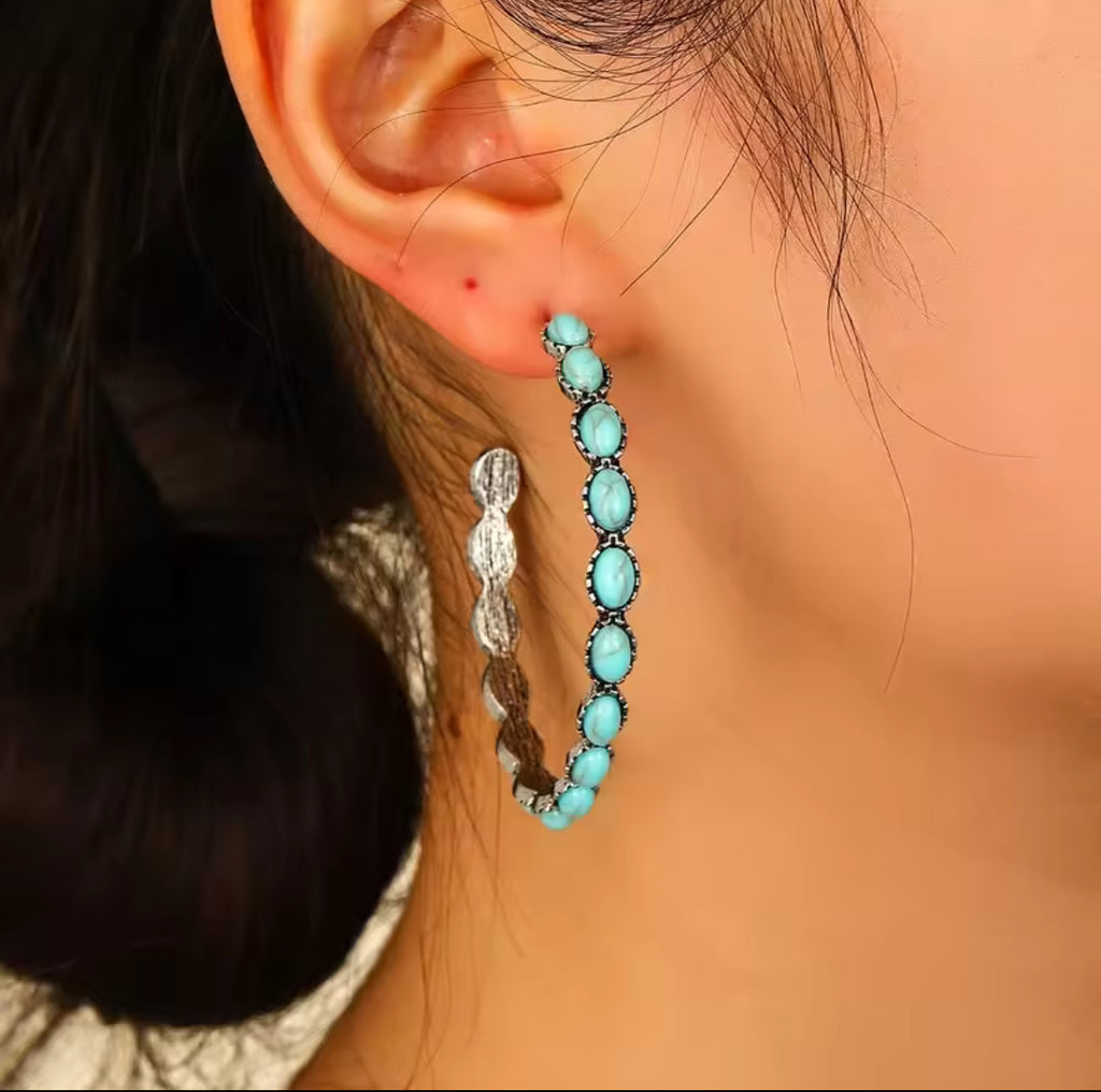 Turquoise Hoop Earrings