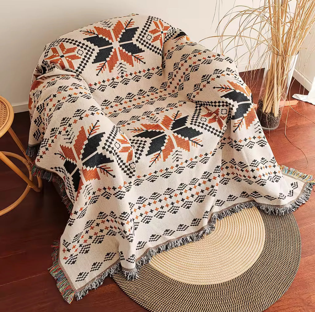 Bluestone Woven Tapestry Blanket