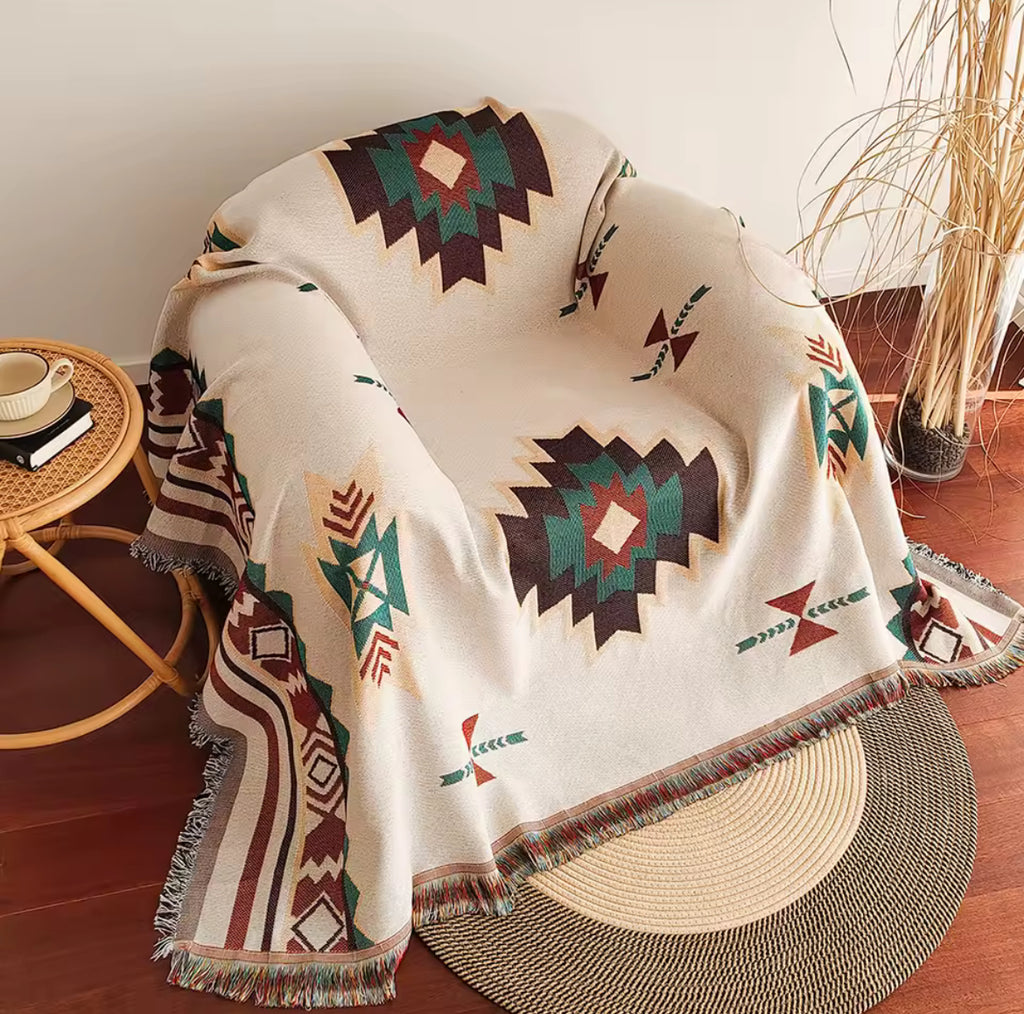 Bluestone Woven Tapestry Blanket