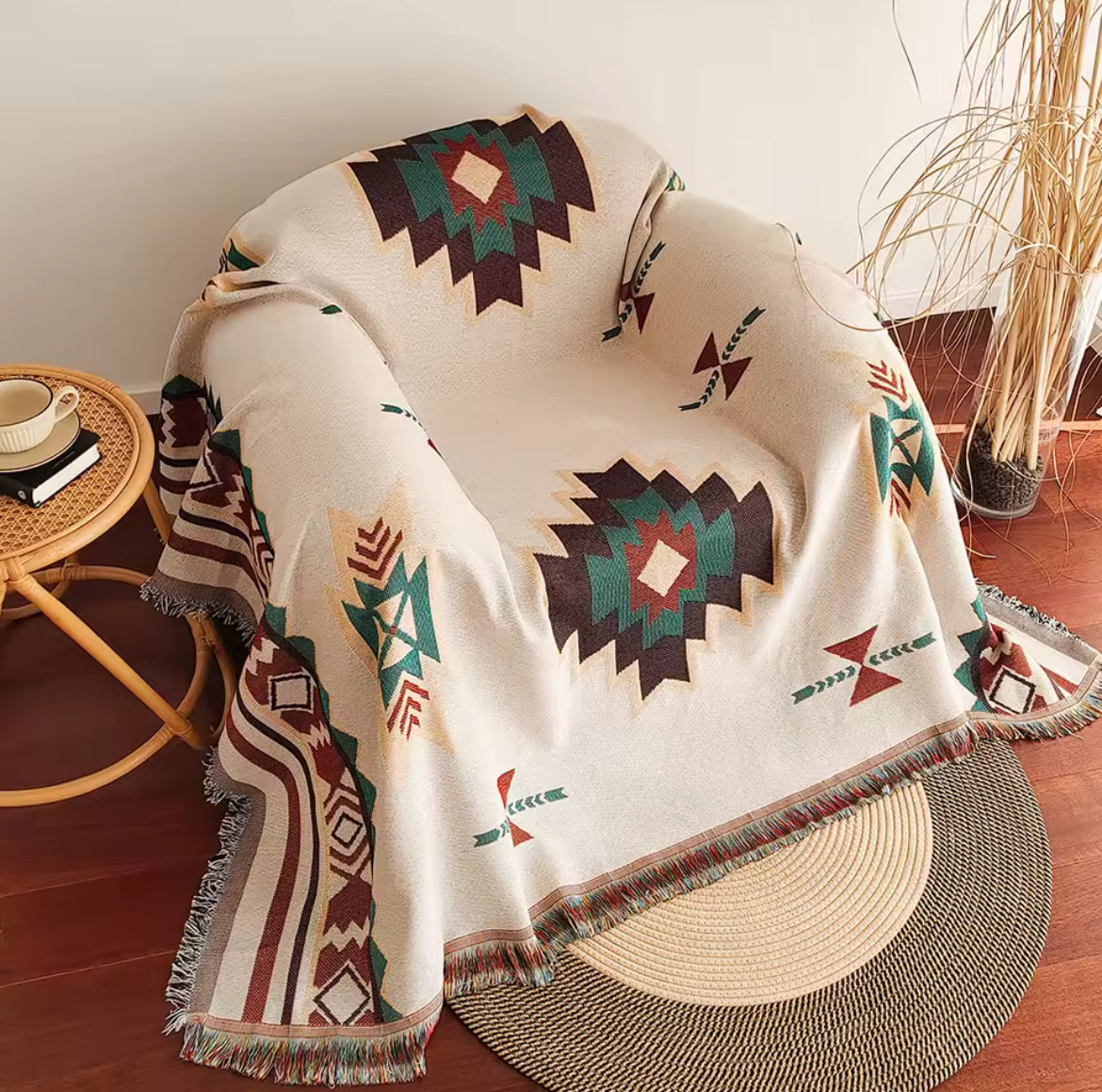 Bluestone Woven Tapestry Blanket